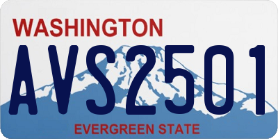 WA license plate AVS2501