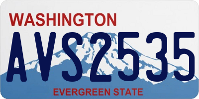 WA license plate AVS2535