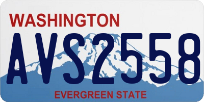 WA license plate AVS2558