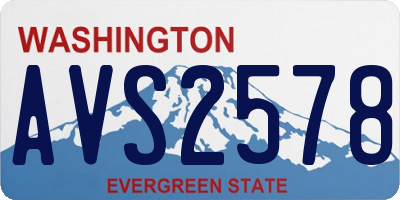 WA license plate AVS2578