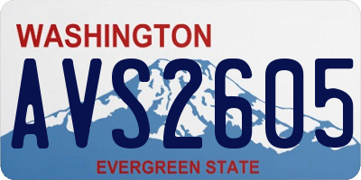 WA license plate AVS2605