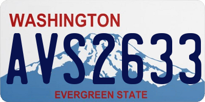 WA license plate AVS2633