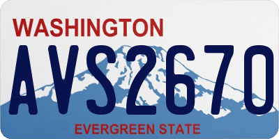 WA license plate AVS2670