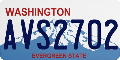 WA license plate AVS2702