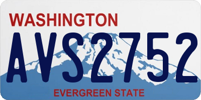 WA license plate AVS2752