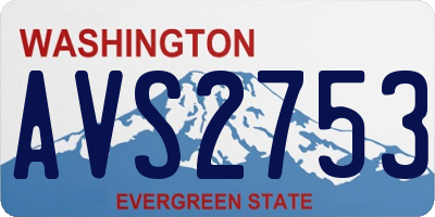 WA license plate AVS2753