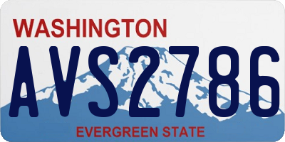 WA license plate AVS2786