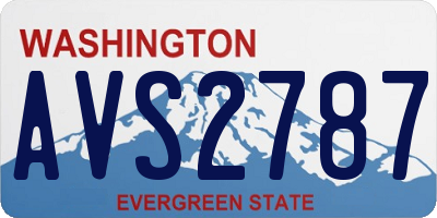 WA license plate AVS2787