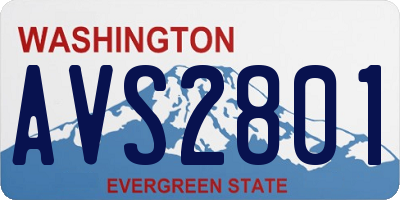 WA license plate AVS2801