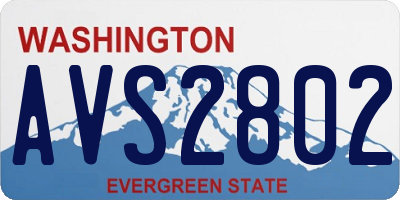 WA license plate AVS2802