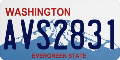 WA license plate AVS2831