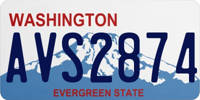 WA license plate AVS2874
