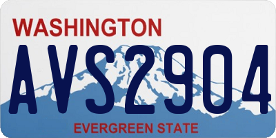 WA license plate AVS2904