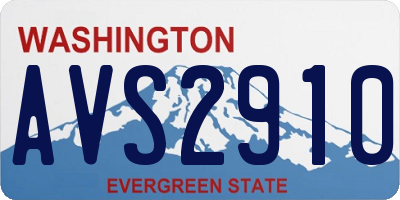 WA license plate AVS2910