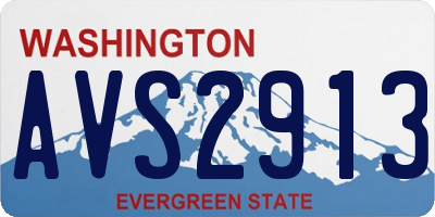 WA license plate AVS2913