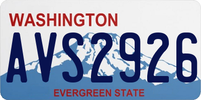 WA license plate AVS2926