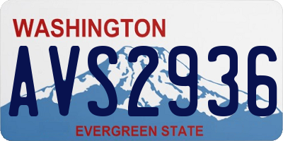 WA license plate AVS2936