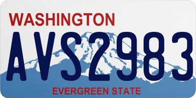 WA license plate AVS2983