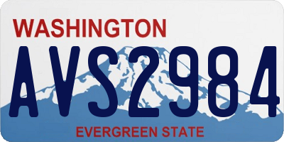 WA license plate AVS2984