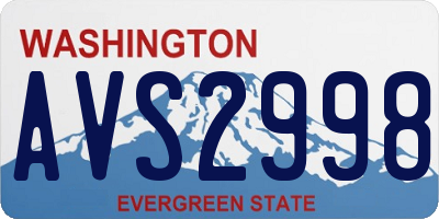 WA license plate AVS2998