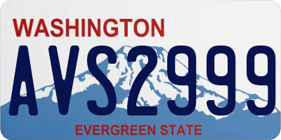 WA license plate AVS2999