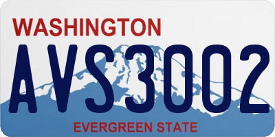 WA license plate AVS3002