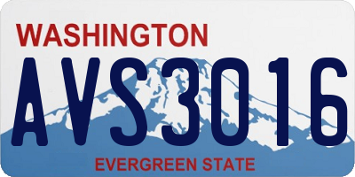 WA license plate AVS3016