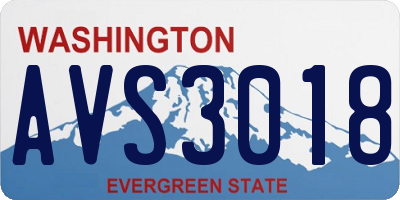 WA license plate AVS3018