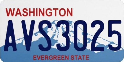 WA license plate AVS3025