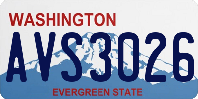 WA license plate AVS3026