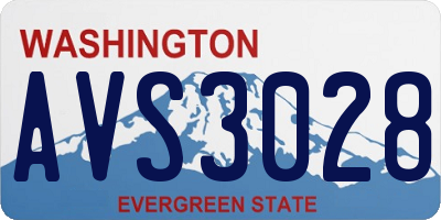WA license plate AVS3028