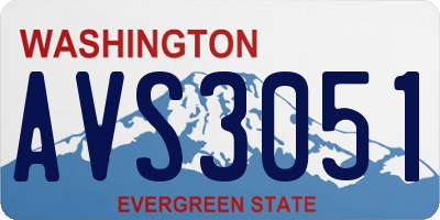 WA license plate AVS3051