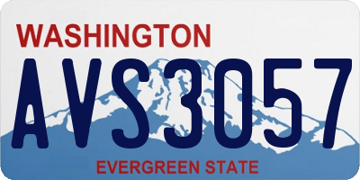 WA license plate AVS3057
