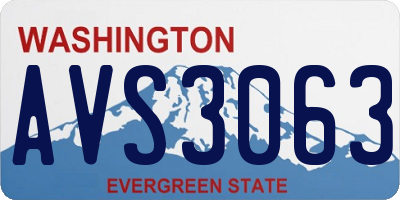 WA license plate AVS3063