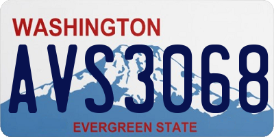 WA license plate AVS3068