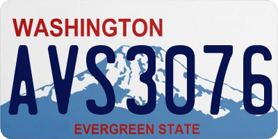 WA license plate AVS3076