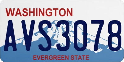 WA license plate AVS3078