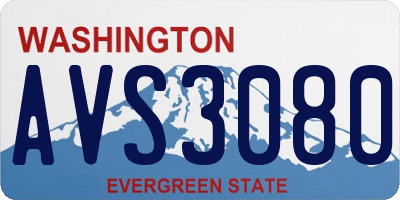 WA license plate AVS3080
