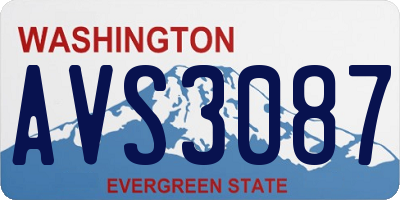 WA license plate AVS3087