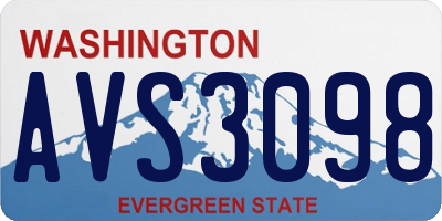 WA license plate AVS3098