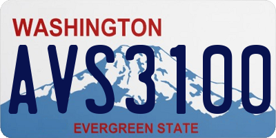 WA license plate AVS3100