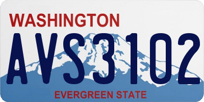 WA license plate AVS3102
