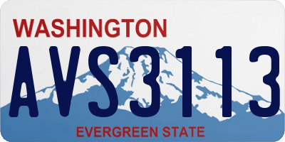 WA license plate AVS3113