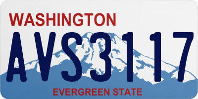 WA license plate AVS3117