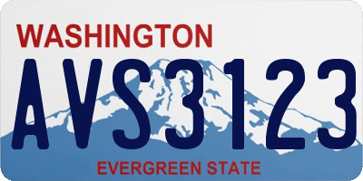 WA license plate AVS3123
