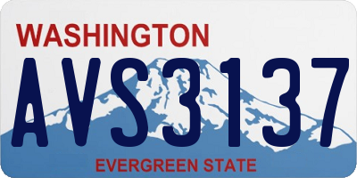 WA license plate AVS3137