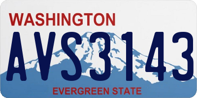 WA license plate AVS3143