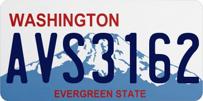 WA license plate AVS3162