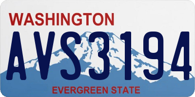 WA license plate AVS3194