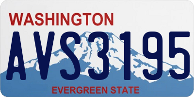 WA license plate AVS3195